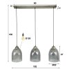 Barrancas Pendelleuchte Altsilber, 3-flammig