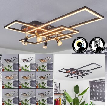 Deadwood Deckenleuchte LED Schwarz, Weiß, 6-flammig
