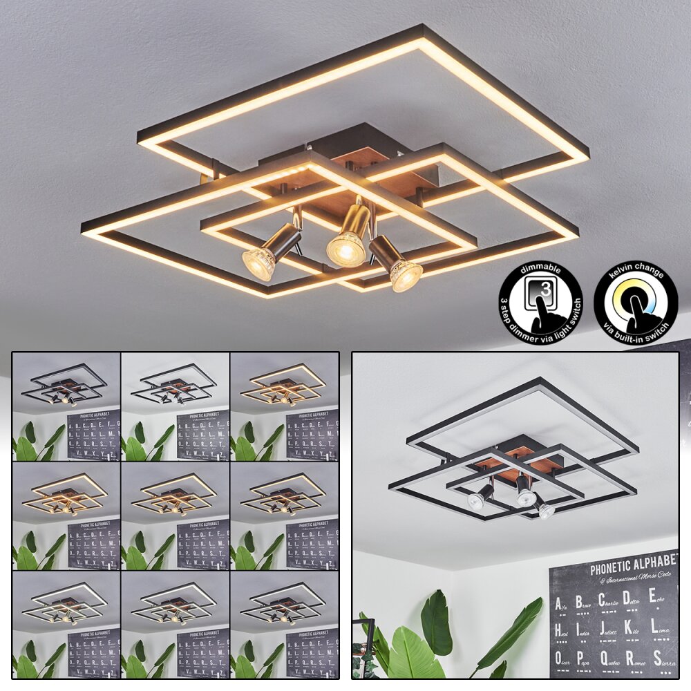 Deadwood Deckenleuchte LED Braun, Holzoptik, 4-flammig main product photo