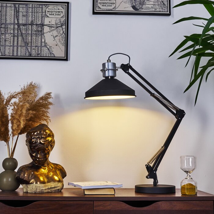 Chara Tischleuchte Schwarz, Silber, 1-flammig Chara Tischleuchte Schwarz, Silber, 1-flammig