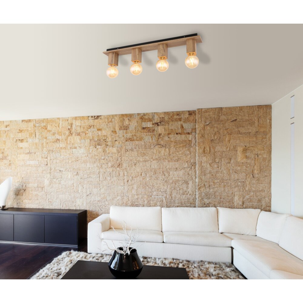 Globo ERNA Deckenleuchte Holz hell, 4-flammig main product photo