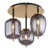 Globo BLACKY Deckenleuchte Messing, Rauchfarben, 3-flammig