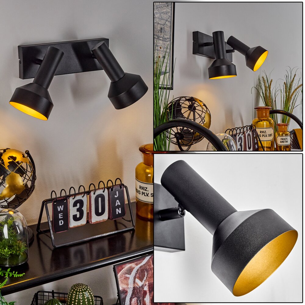 Musko Wandleuchte Schwarz, 2-flammig main product photo