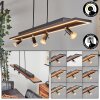 Deadwood Pendelleuchte LED Braun, Holzoptik, 5-flammig