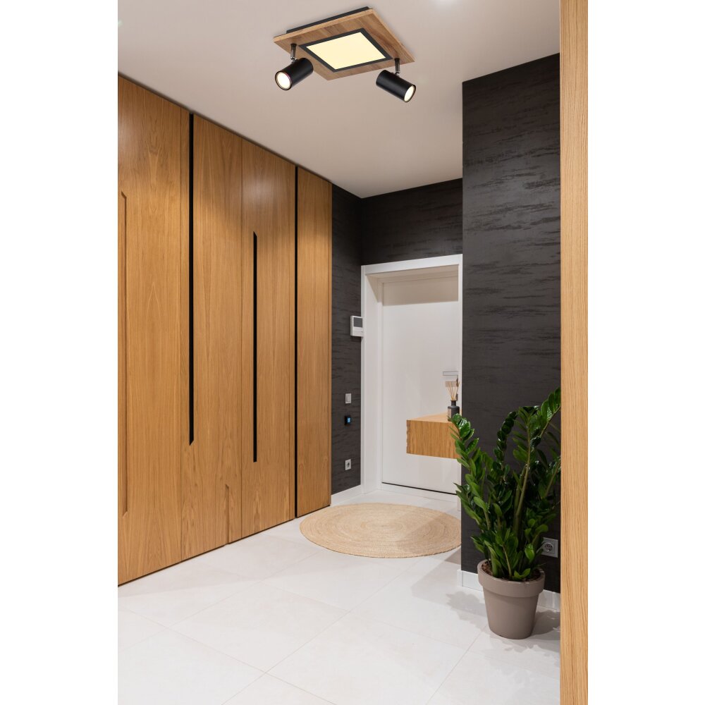 Globo ULLA Deckenleuchte Holzoptik, Schwarz, 3-flammig main product photo