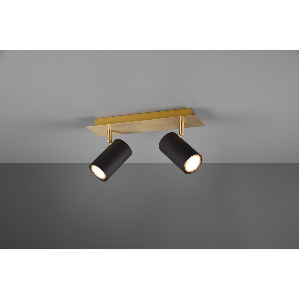 Trio Leuchten Marley Deckenleuchte Schwarz-Gold, 2-flammig main product photo