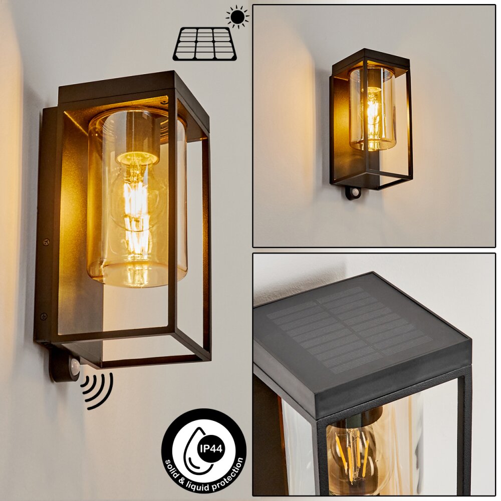 Palanga Außenwandleuchte LED Schwarz, 1-flammig, Bewegungsmelder main product photo