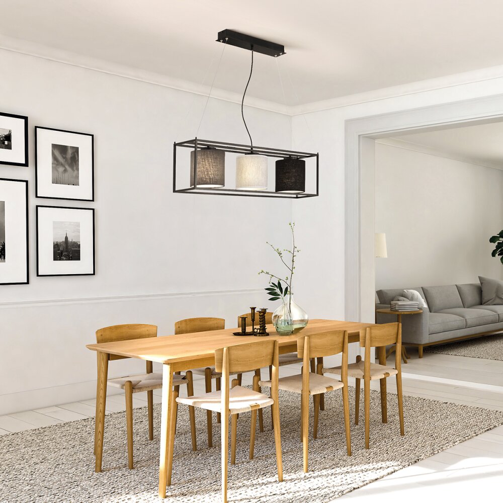 Honsel Leuchten GILLI Pendelleuchte Schwarz, 3-flammig main product photo