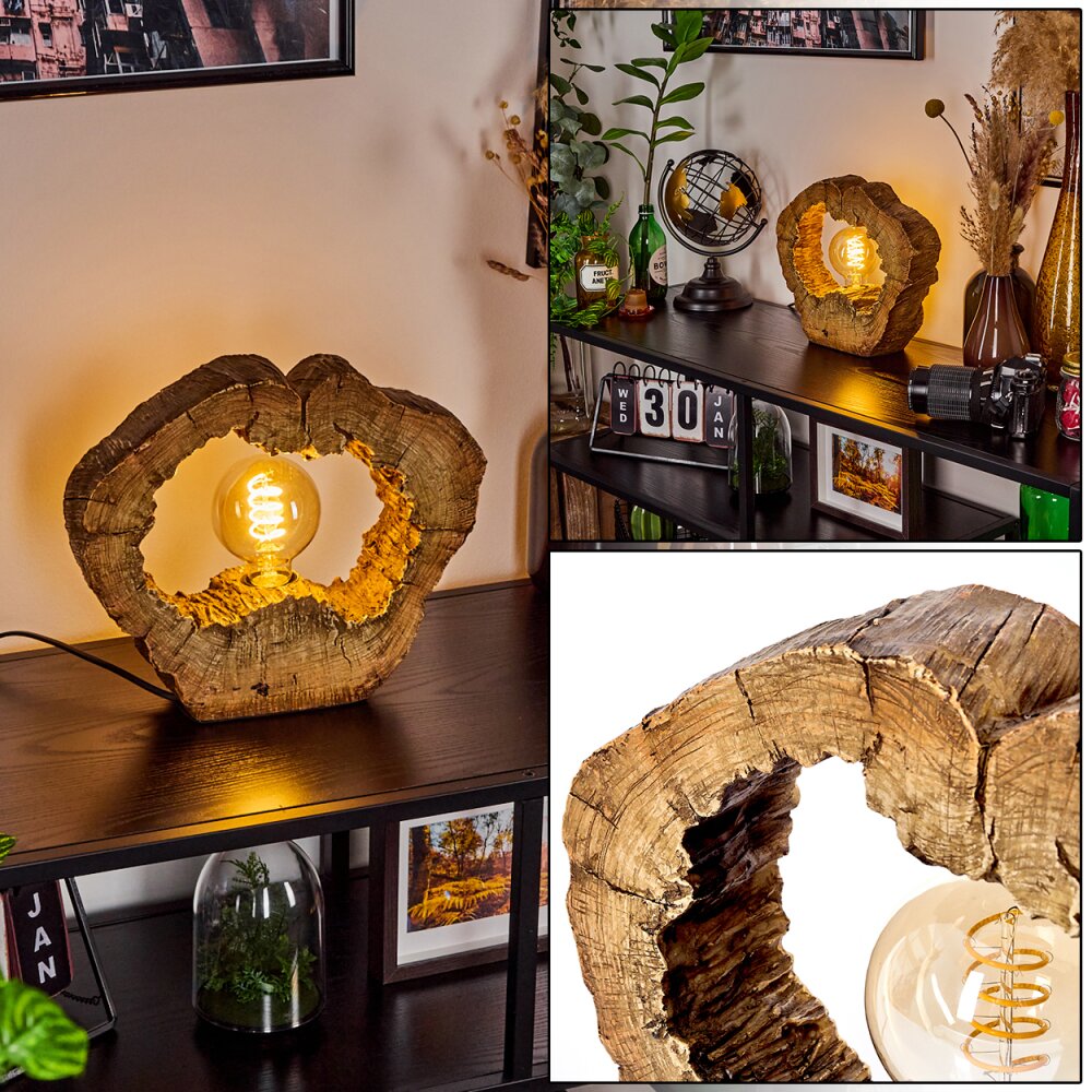 Hasteboda Tischleuchte Braun, Holzoptik, 1-flammig main product photo