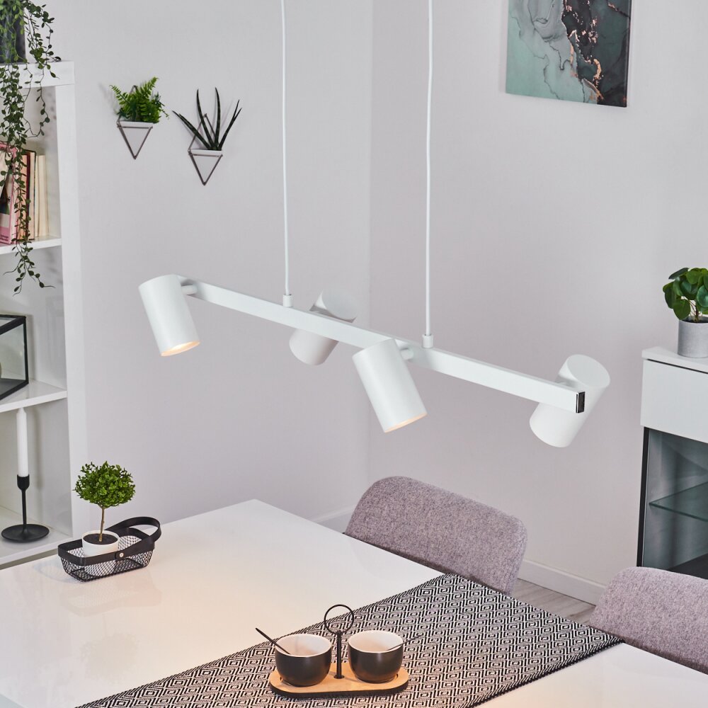 Zuoz Pendelleuchte Weiß, 4-flammig main product photo