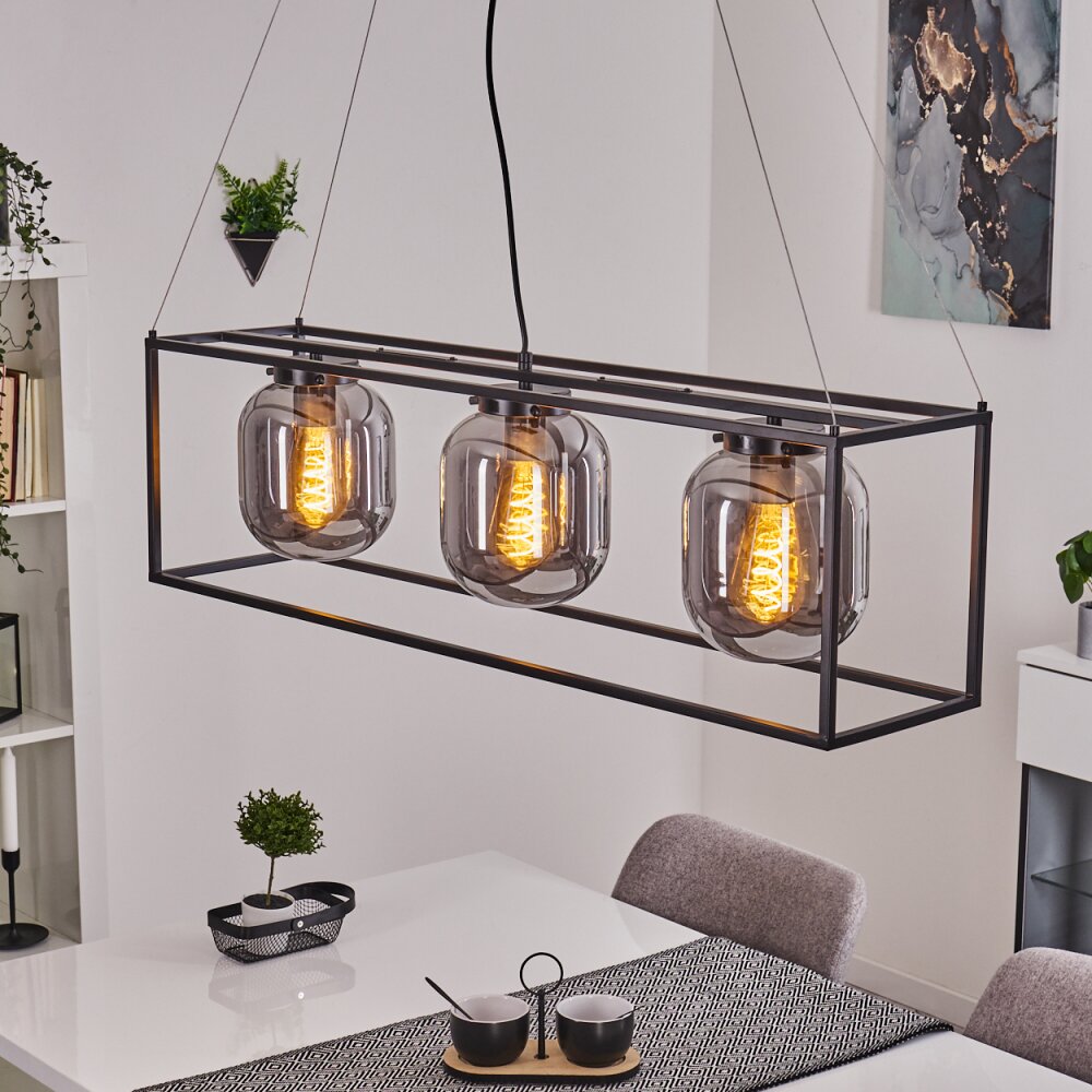 Elvange Pendelleuchte Schwarz, 3-flammig main product photo