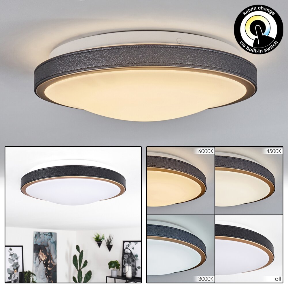 Kelva Deckenleuchte LED Altmessing, Schwarz, Weiß, 1-flammig main product photo
