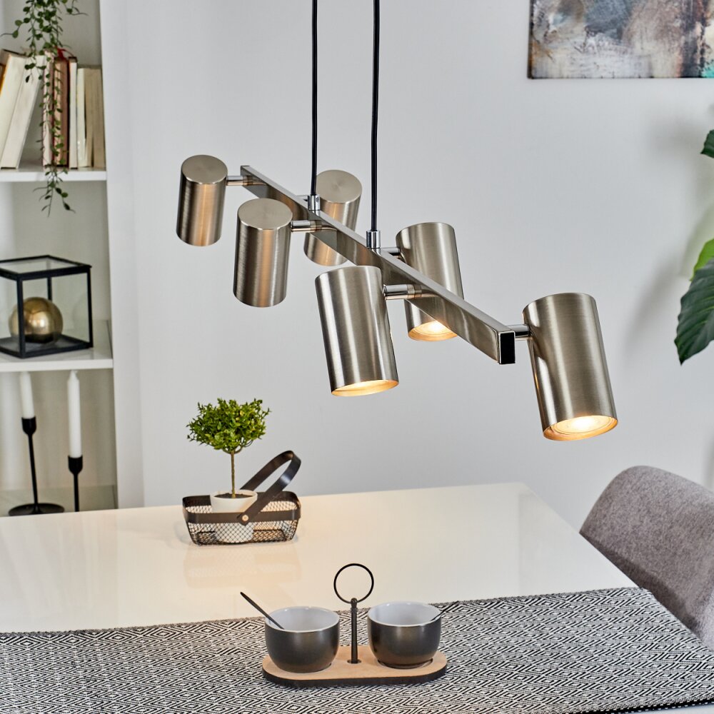 Zuoz Pendelleuchte Nickel-Matt, 6-flammig main product photo