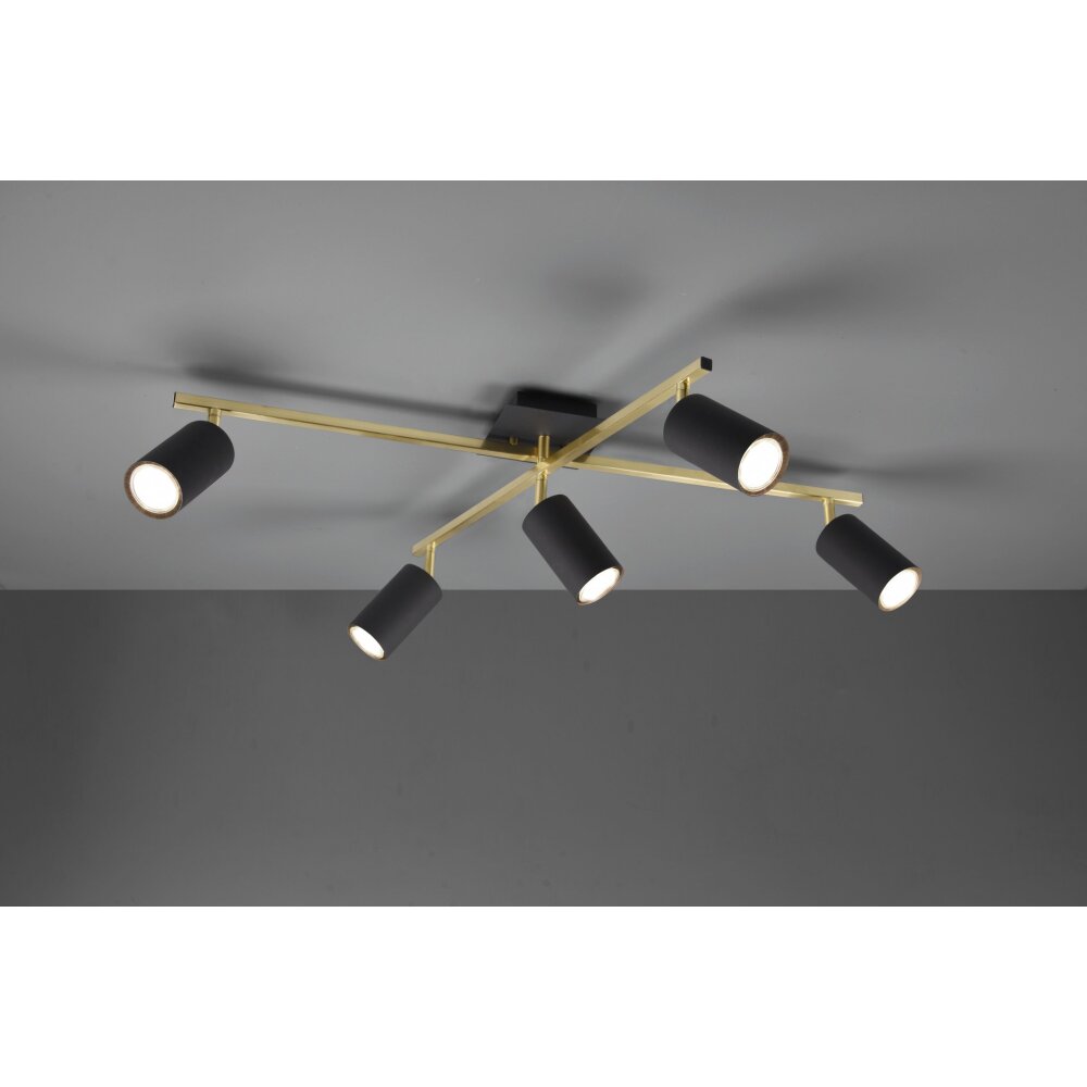 Trio Leuchten Marley Deckenleuchte Schwarz-Gold, 5-flammig main product photo