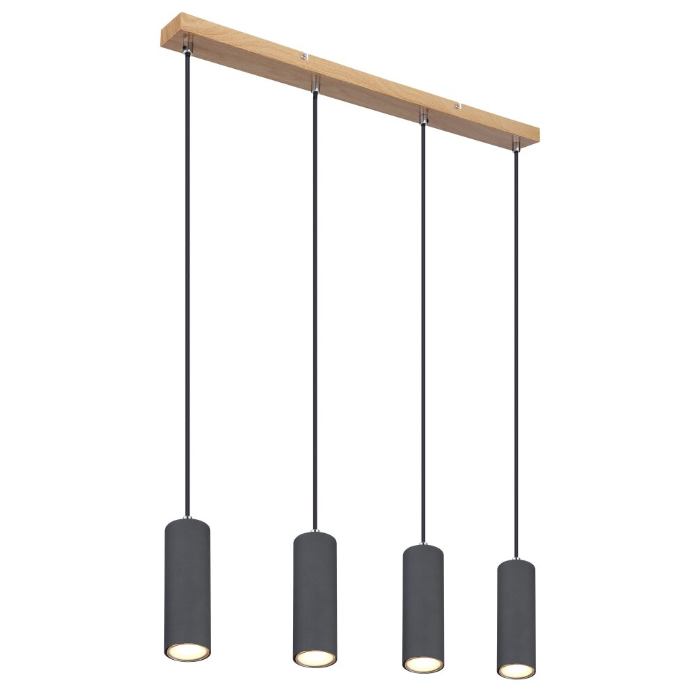 Globo ROBBY Hängeleuchte Holzoptik, Schwarz, 4-flammig main product photo