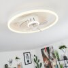 Oleiro Deckenventilator LED Grau, Weiß, 1-flammig, Fernbedienung