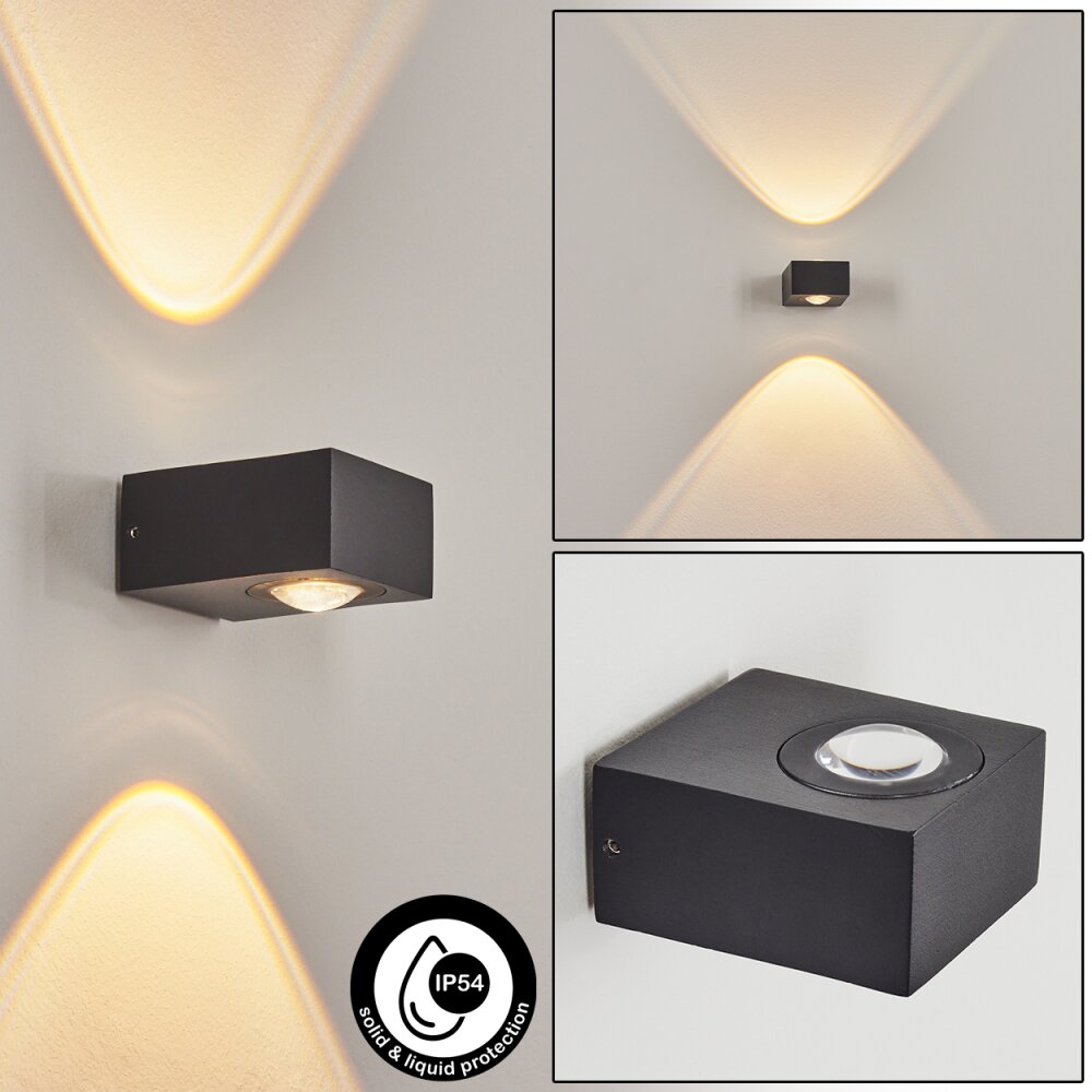 Curvel Außenwandleuchte LED Schwarz, 2-flammig main product photo
