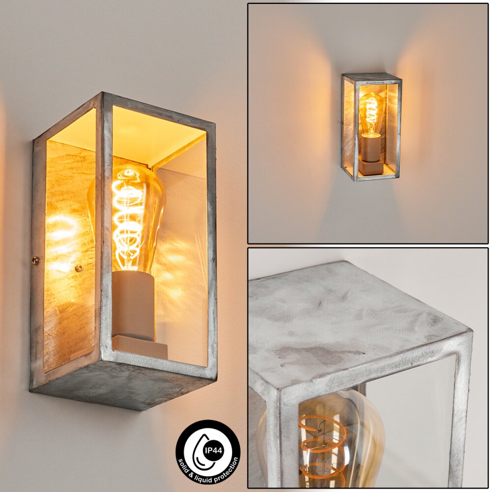 Hakkas Außenwandleuchte Silber, Verzinkt, 1-flammig main product photo