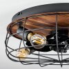 Moscavide  Deckenventilator Braun, Holzoptik, Schwarz, 4-flammig, Fernbedienung