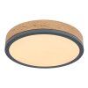Globo DORO Deckenleuchte LED Grau, Holzoptik, 1-flammig