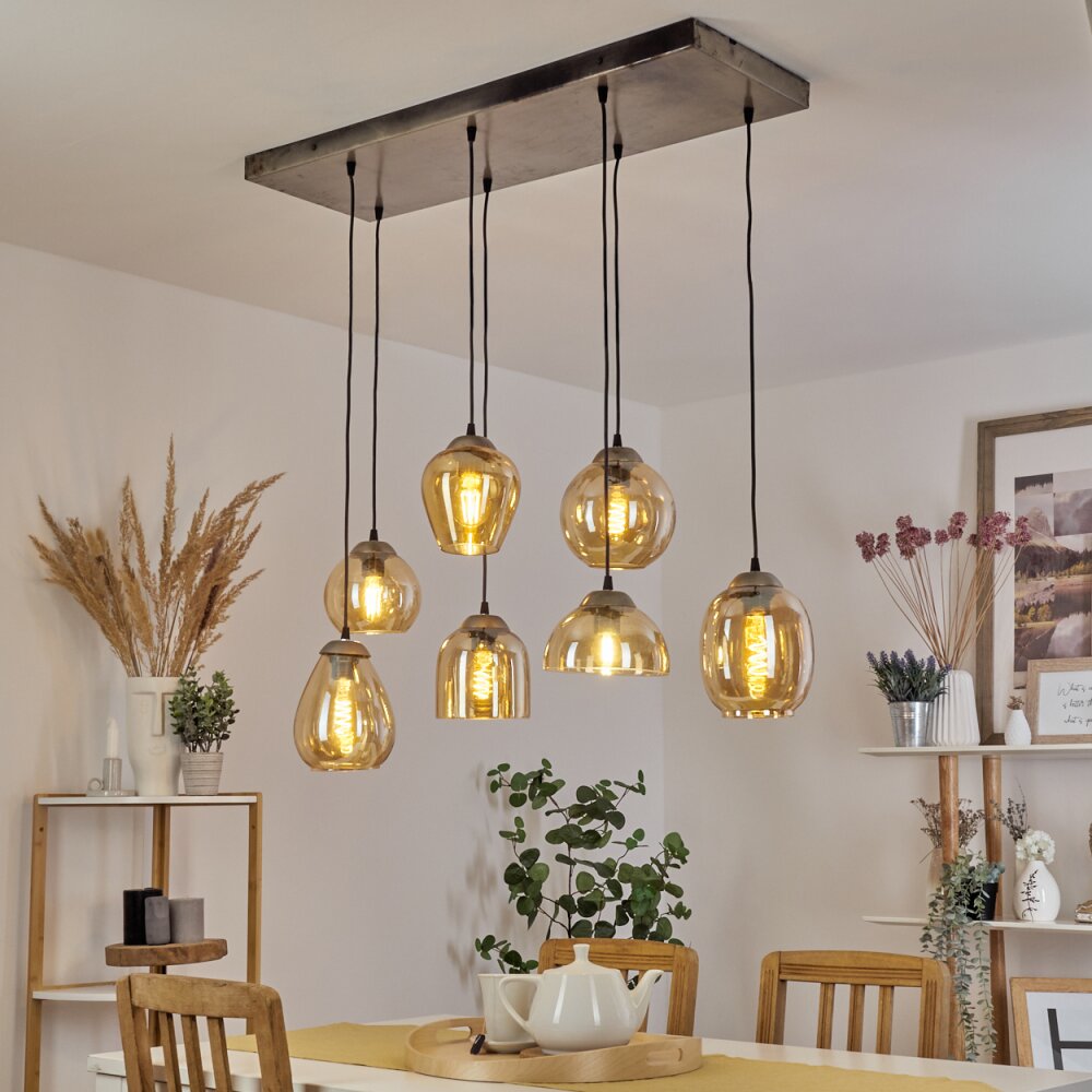 Nanami Pendelleuchte Altsilber, Gold, 7-flammig main product photo