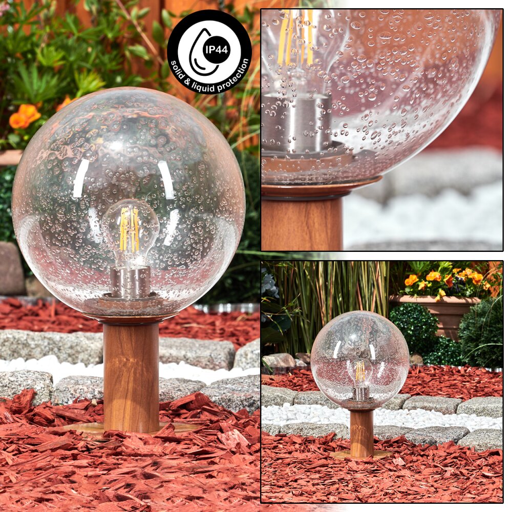 Bubodefo Sockelleuchte Braun, Holzoptik, 1-flammig main product photo