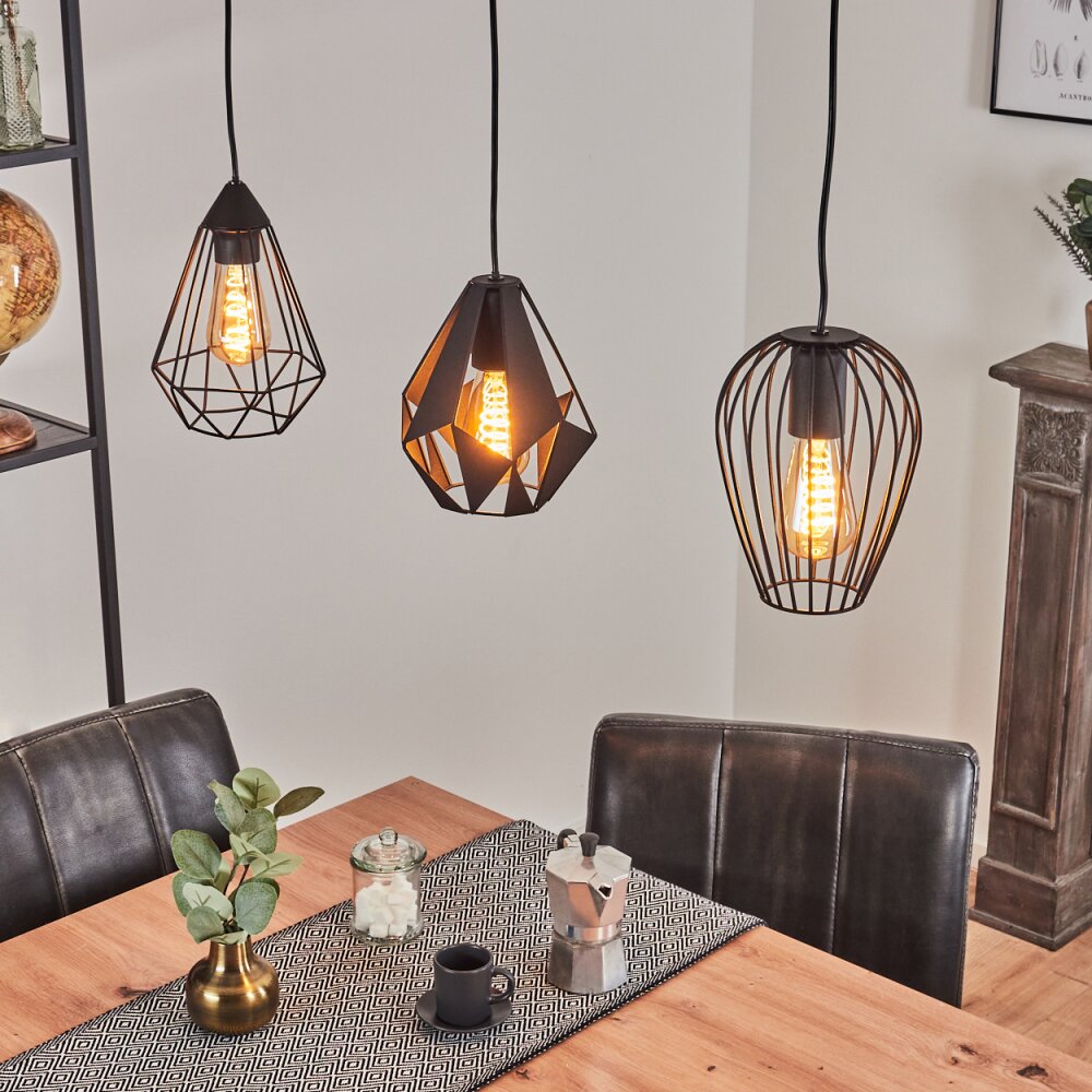 Aveloso Pendelleuchte Schwarz, 3-flammig main product photo
