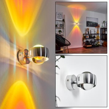 Sapri Wandleuchte Silber, 1-flammig