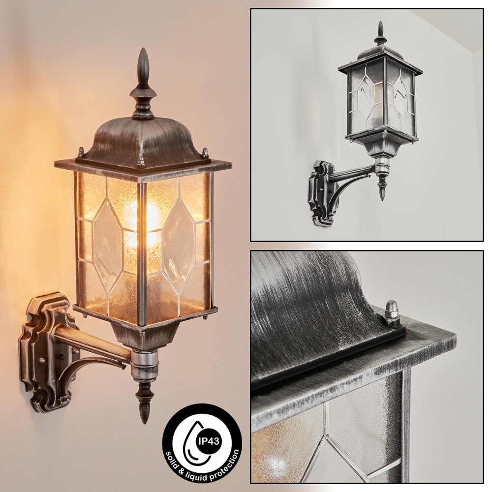 Talca Außenwandleuchte Schwarz, Silber, 1-flammig main product photo