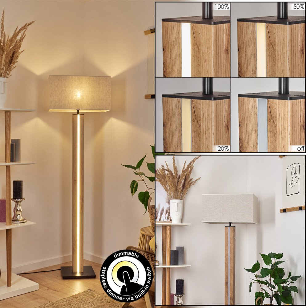 Kyneton Stehleuchte LED Naturfarben, Schwarz, 2-flammig main product photo