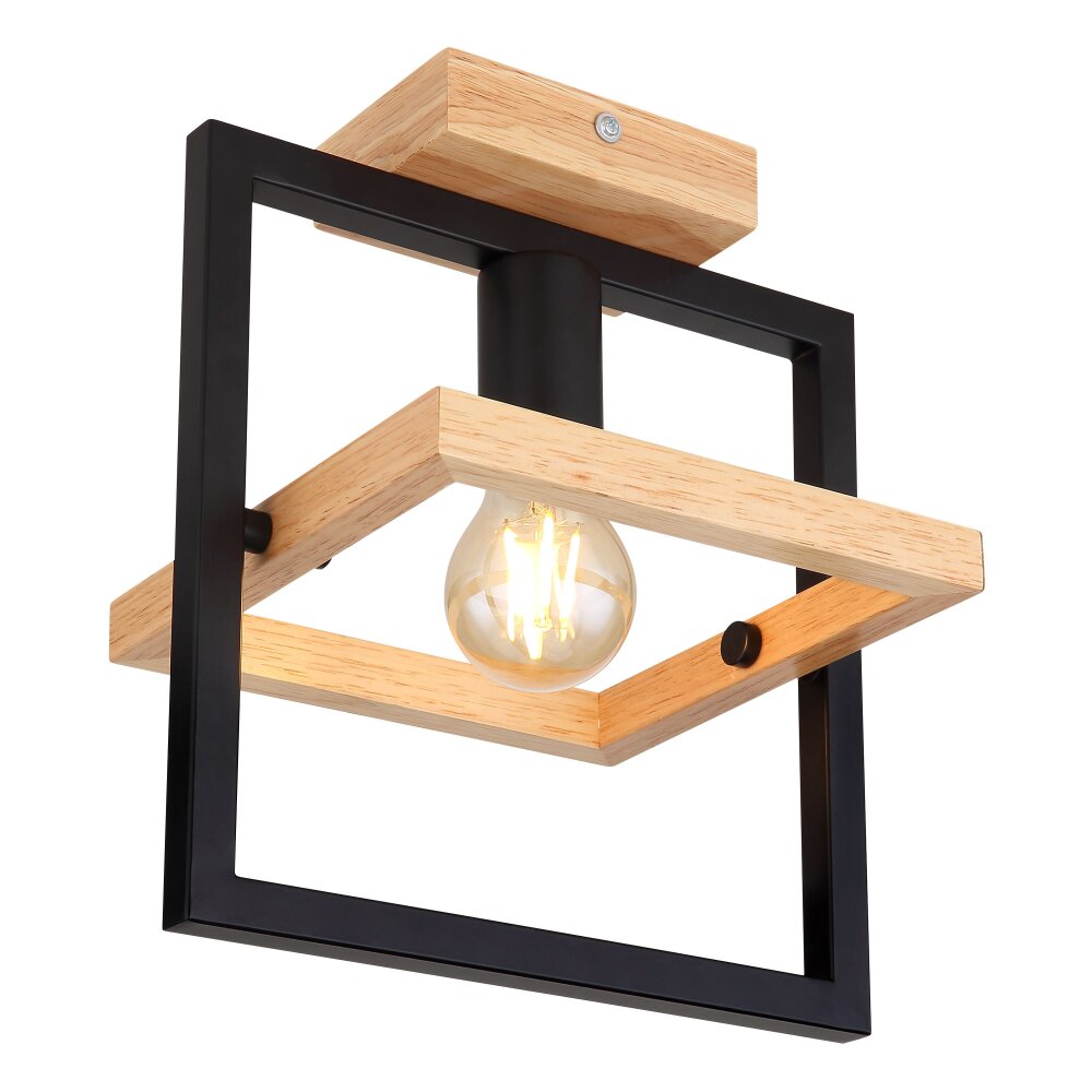 Globo ERICA Deckenleuchte Naturfarben, Schwarz, 1-flammig main product photo