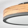 Salmi Deckenpanel LED Anthrazit, Braun, Holzoptik, 1-flammig