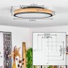 Salmi Deckenpanel LED Anthrazit, Braun, Holzoptik, 1-flammig