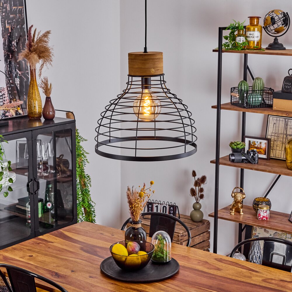 Omba Hängeleuchte Naturfarben, Schwarz, 1-flammig main product photo