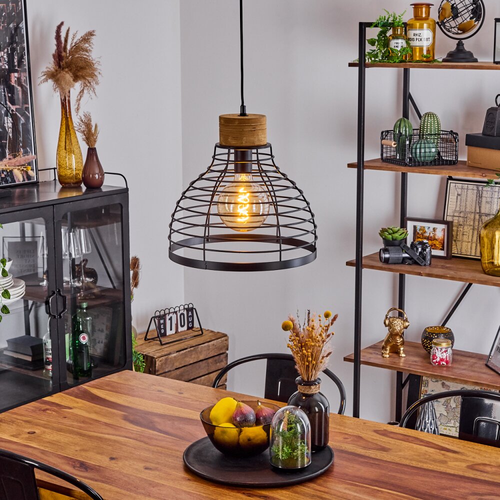 Omba Hängeleuchte Naturfarben, Schwarz, 1-flammig main product photo
