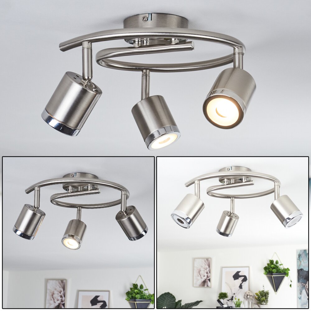 Autilla Deckenleuchte LED Nickel-Matt, Weiß, 3-flammig main product photo