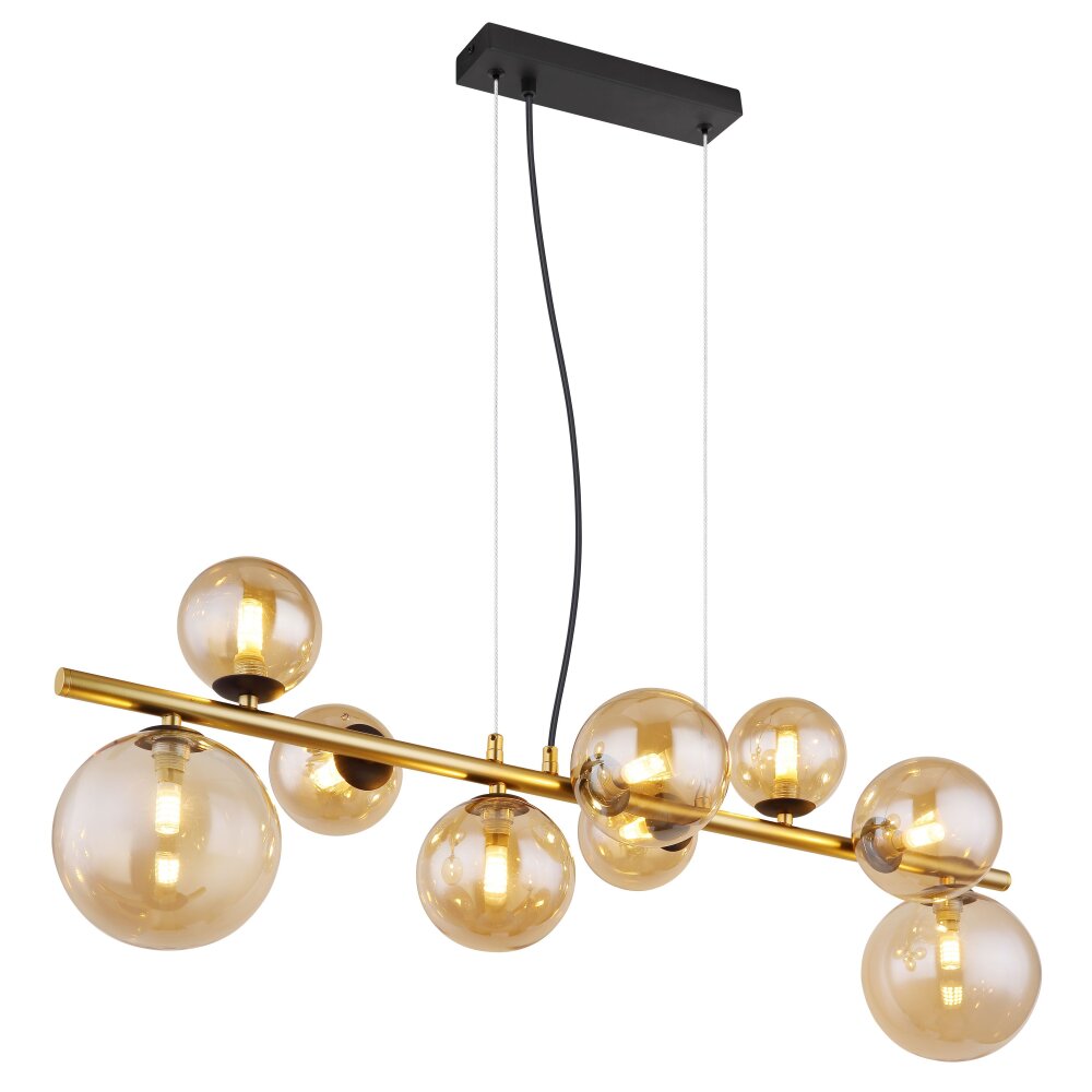 Globo RIHA Pendelleuchte LED Messing, Schwarz, 9-flammig main product photo