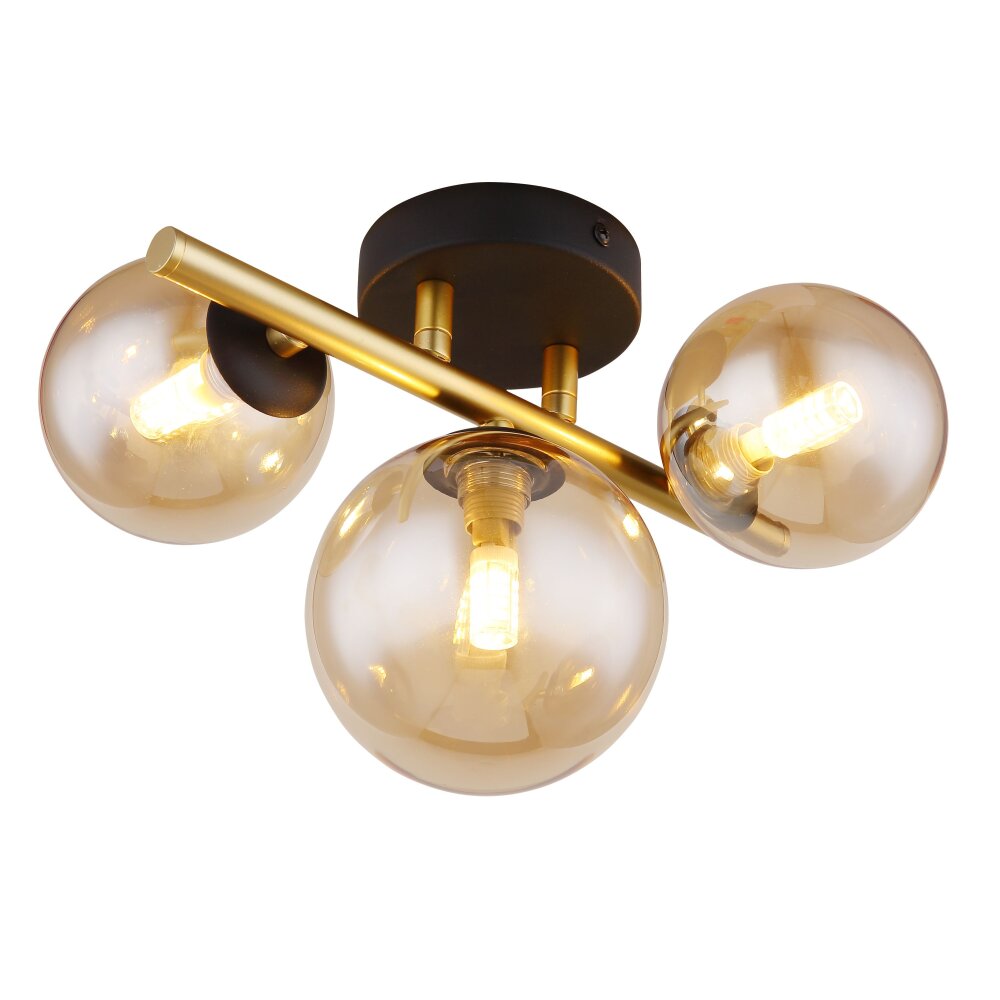 Globo RIHA Wandleuchte LED Messing, Schwarz, 3-flammig main product photo