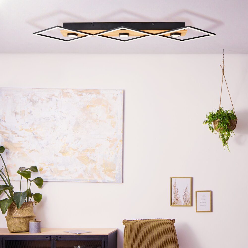 Brilliant Woodbridge Deckenleuchte LED Braun, Schwarz, 1-flammig main product photo