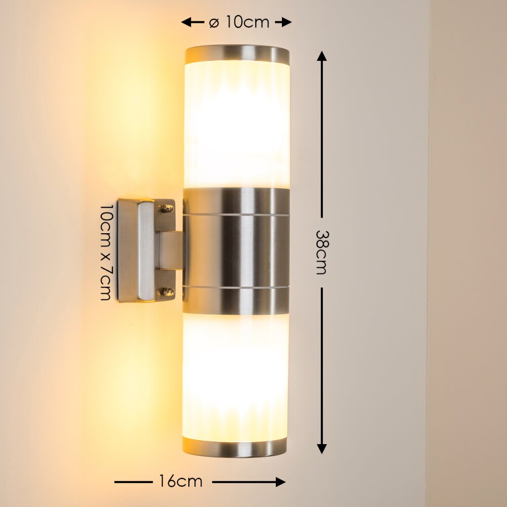 Tolsona Außenwandleuchte Edelstahl, 2-flammig main product photo