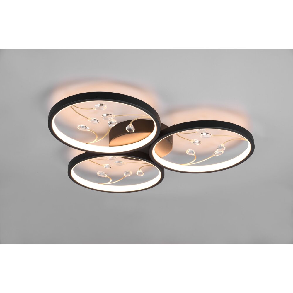 Trio Groovy Deckenleuchte LED Schwarz, 1-flammig main product photo
