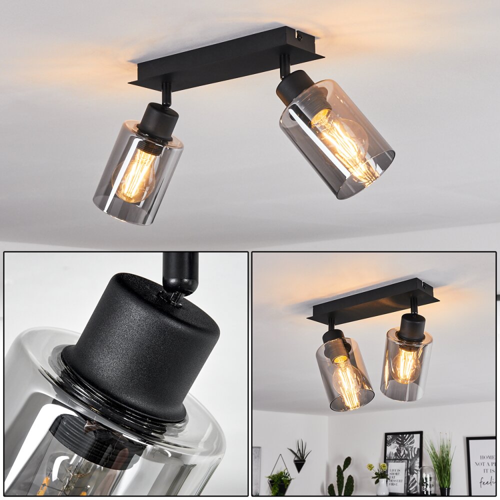 Hunouri Deckenleuchte Schwarz, 2-flammig main product photo
