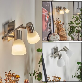 Villaseca Wandleuchte LED Nickel-Matt, 2-flammig