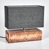 Francillon Tischleuchte Braun, Chrom, Holzoptik, 1-flammig