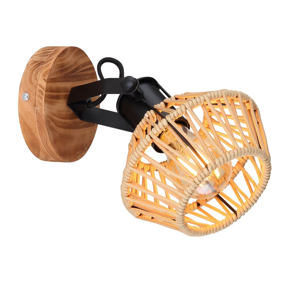Globo Wandleuchte STRAHLER Schwarz, 1-flammig main product photo