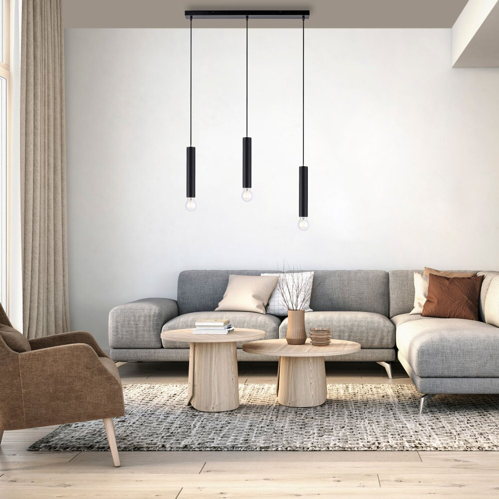 Leuchten Direkt BRUNA Pendelleuchte Schwarz, 3-flammig main product photo