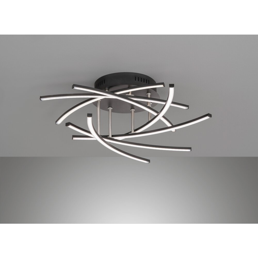 Fischer & Honsel Cross Deckenleuchte LED Schwarz, 7-flammig, Fernbedienung main product photo