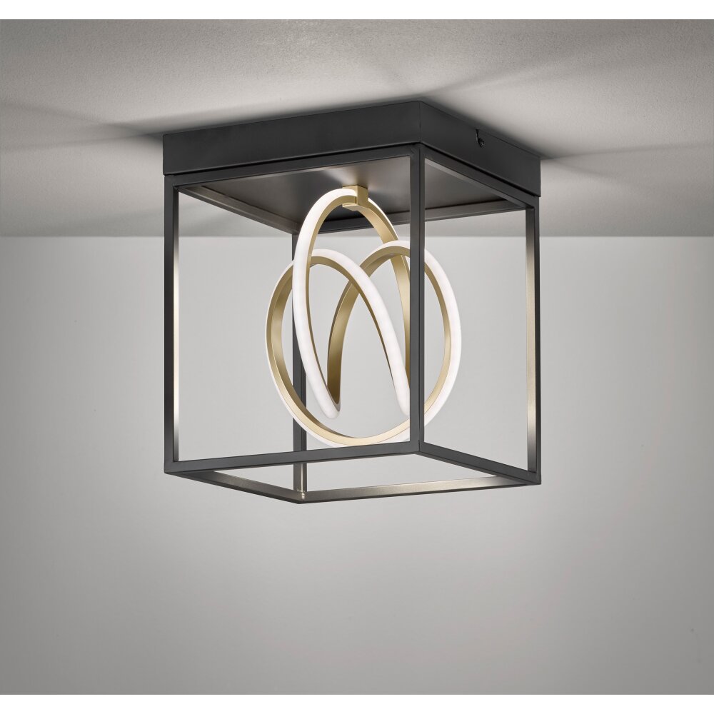 Fischer & Honsel Gisi Deckenleuchte LED Schwarz, 1-flammig, Fernbedienung main product photo