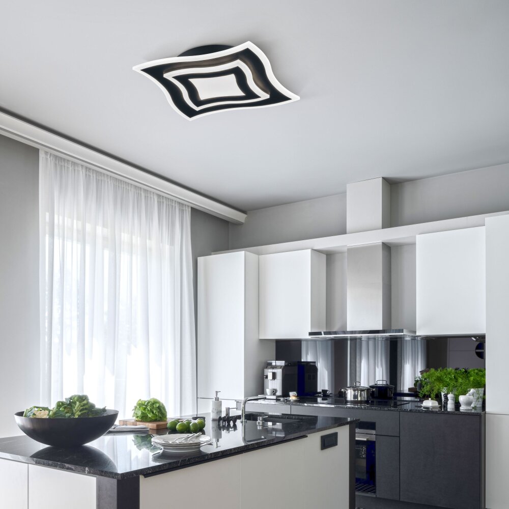 Fischer & Honsel Gorden Deckenleuchte LED Schwarz, 1-flammig, Fernbedienung main product photo