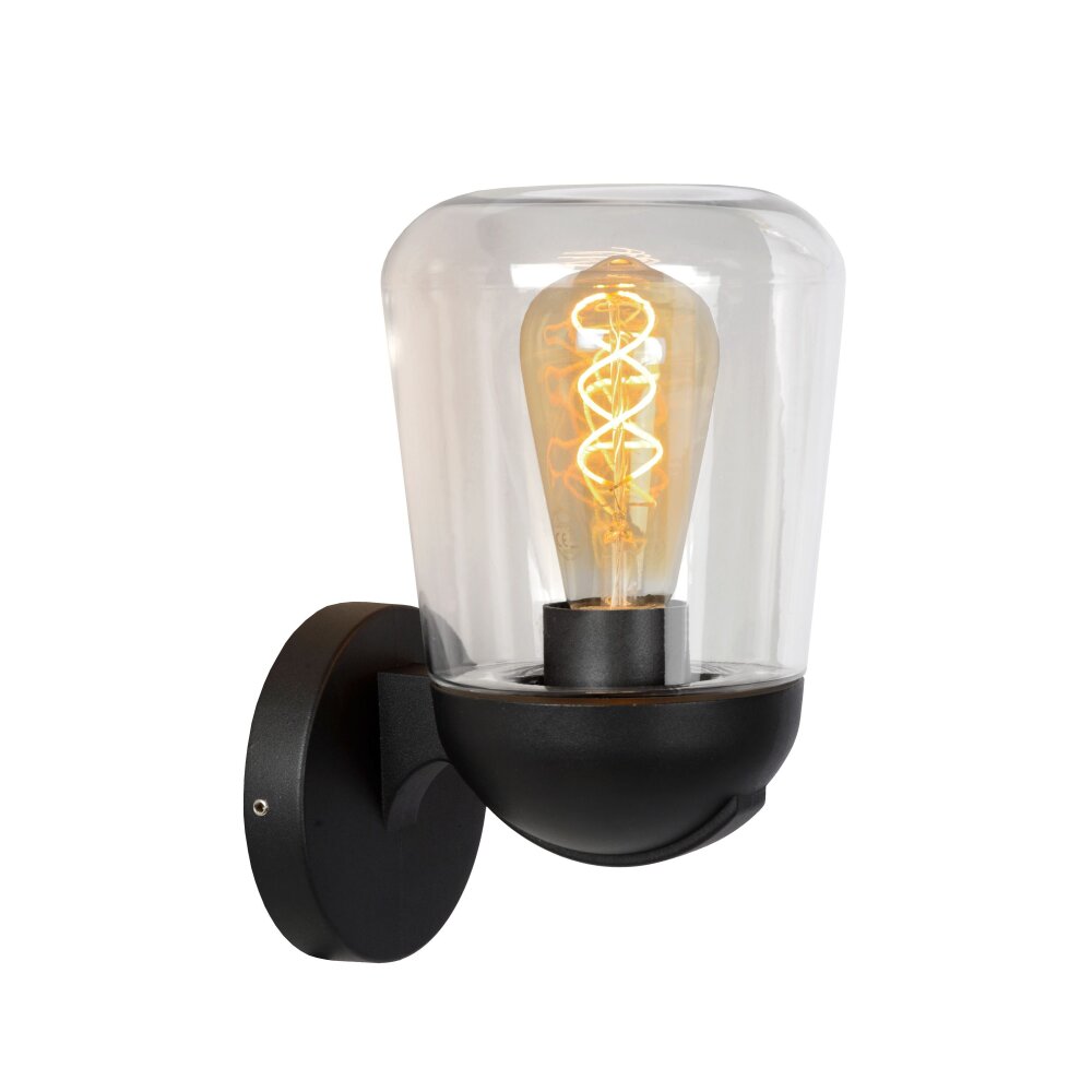 Lucide TULSA Außenwandleuchte Schwarz, 1-flammig main product photo
